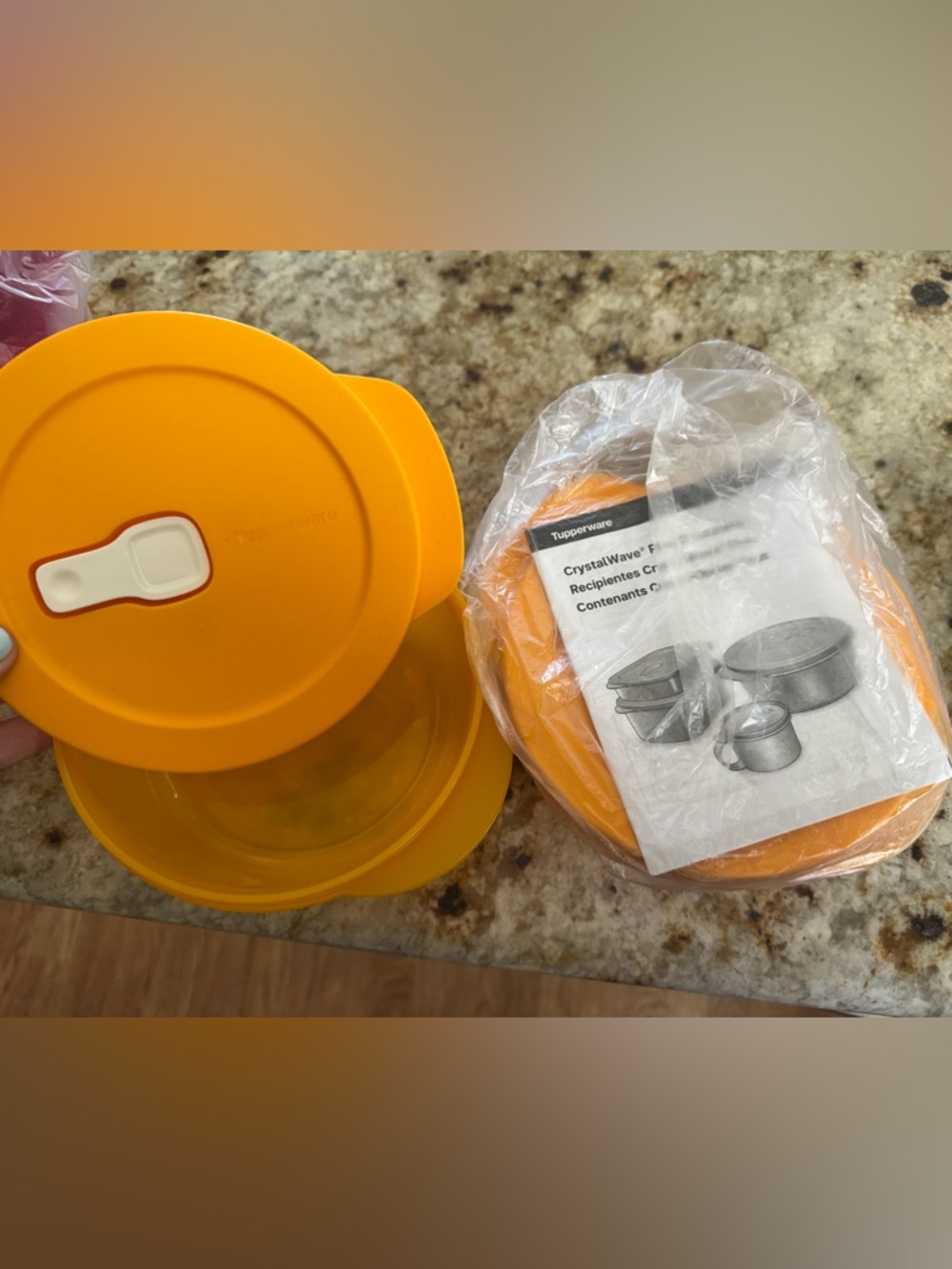 Tupperware set of 2 Crystal Wave containers
